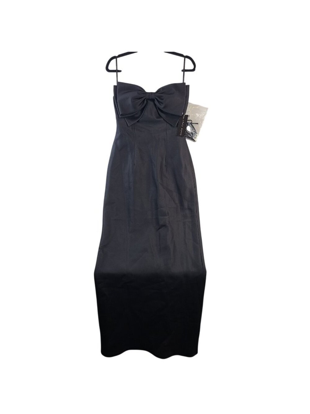 NEW Alfred Sung Black Strapless Double Bow Full-Length Dress Sz 6 Evening Gown